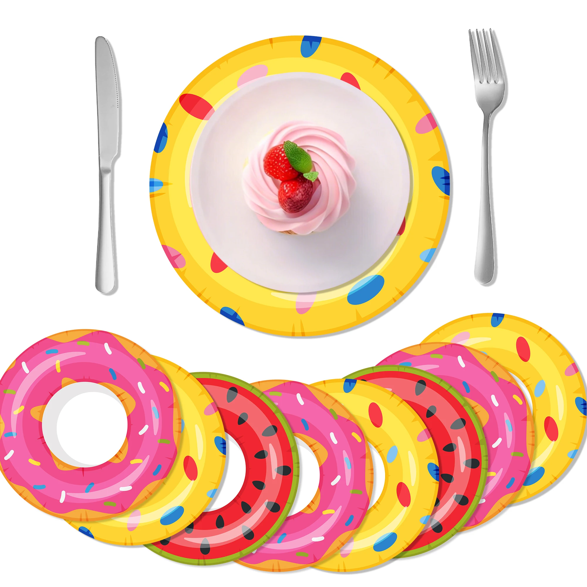 9/10pcs Swimming Pool Disposable Placemat Set Table Mats,Dining Table Pats For Dinner Table Summer Party Decorations Supplies