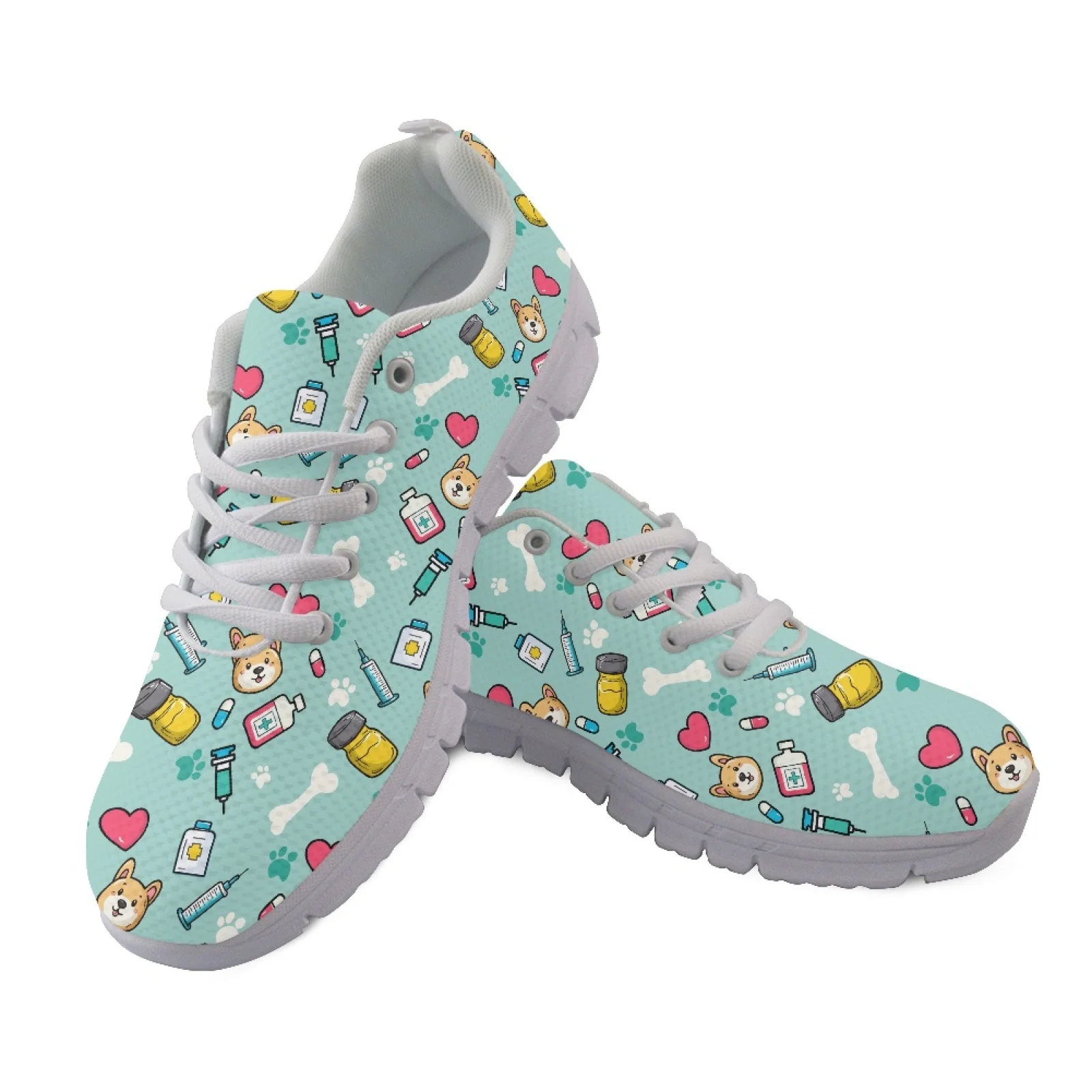 Coloranimal Pet Hospital Casual Trainers Footwear for Men Mesh & EVA Sole Women's Walking Sneakers for Travel