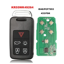 jingyuqin 433/868/902MHz KR55WK49266 Car Remote Key For VOLVO XC60 XC90 S90 S60 2009-2014 PCF7953 Auto Keyless Go Smart 5WK49224