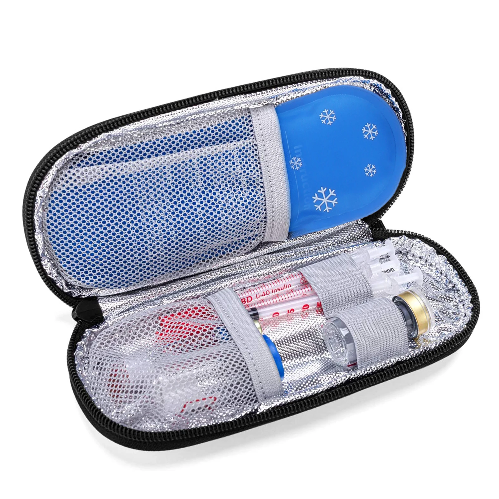

Insulin Cooler Travel Case Shockproof Portable Anti Press Cold Effect Diabetic Supplies Medicine Bag Black Child