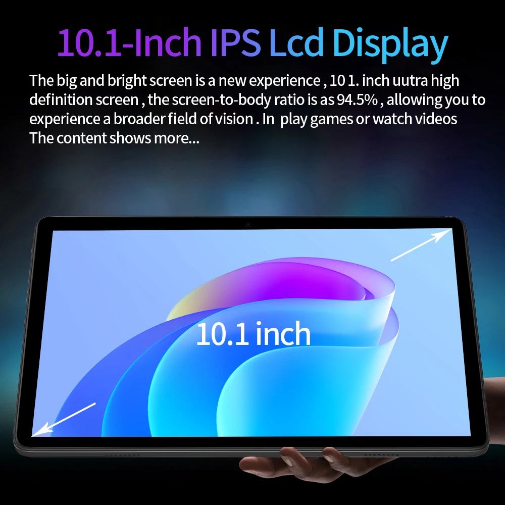 New Android Pad 10.1 Inch Octa Core 4GB RAM 64GB ROM WiFi Bluetooth Dual SIM Phone Call Tablets Android 13.0