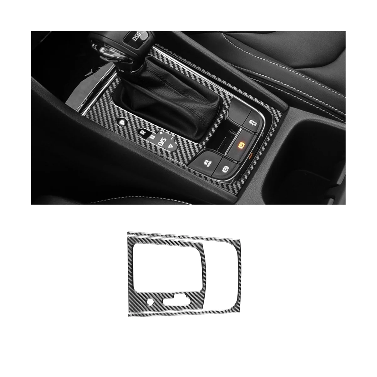 Console Control Gear Shift Frame Panel Trim Sticker Carbon Fiber for Skoda Kodiaq 2017-2021 Accessories