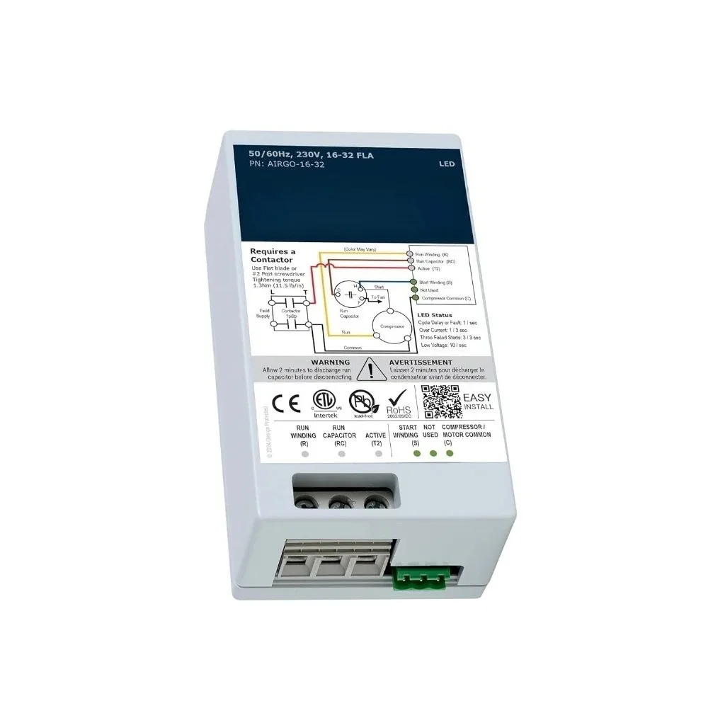 Soft Starter for AC and Heat Pump Startup Surge Reverse Motor Protection Easy DIY Installation Generator Solar Compatible