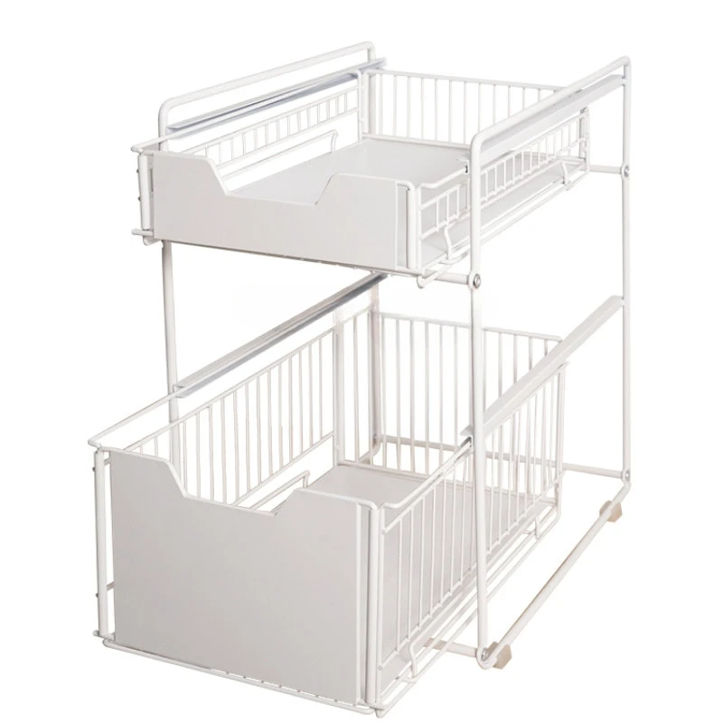 yj Kitchen Seasoning Cabinet Sink Rack Storage Rack Floor Multi-Layer Organization Rack