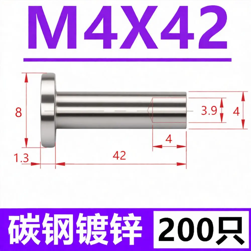 Industrial Semi Tubular Rivets Flat Head Zinc Plated Fasteners Metal Connecting Hardware For DIY Repair And Assembly M3 M8