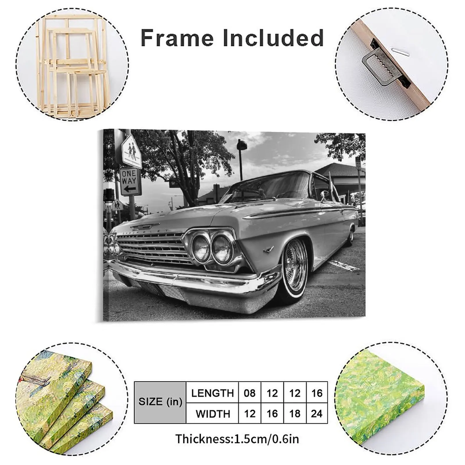 Impala Lowrider Canvas Paintings Wall Decor Printing Cinema Living Room Club Bar Tin sign Posters