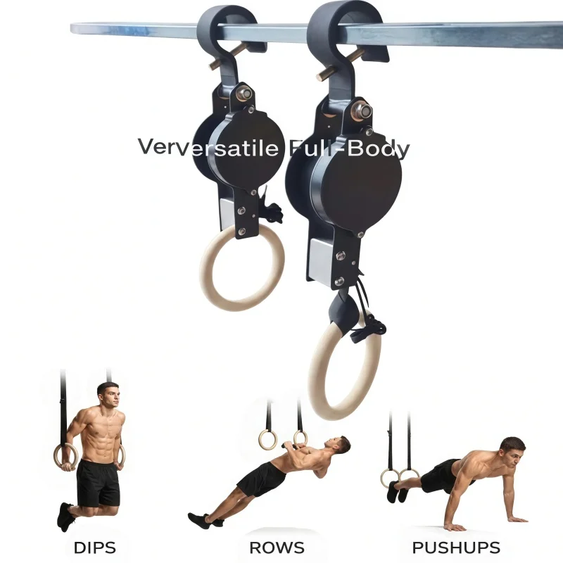 New Gymnastics Rings Adjustable Numbered Straps Fitness Strength Training Pull Up Rings Set Exercise Equipment Home Gym Workout