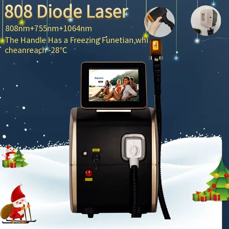 

808 Alexandrite Hair Removal Laser Diode Machine 3500W Ice Platinum Body Face Underarm Cooling Head Permanent Painless Epilator