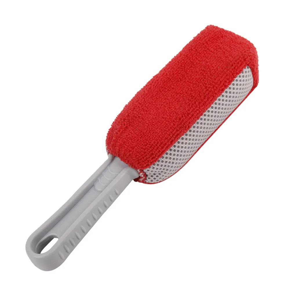 

Car Wheel Hub Cleaning Brush Anti Slip Rubber Coated Handle Tire Brush Steel Rim Sponge Car Detailing Brush Auto Cleaning Tools