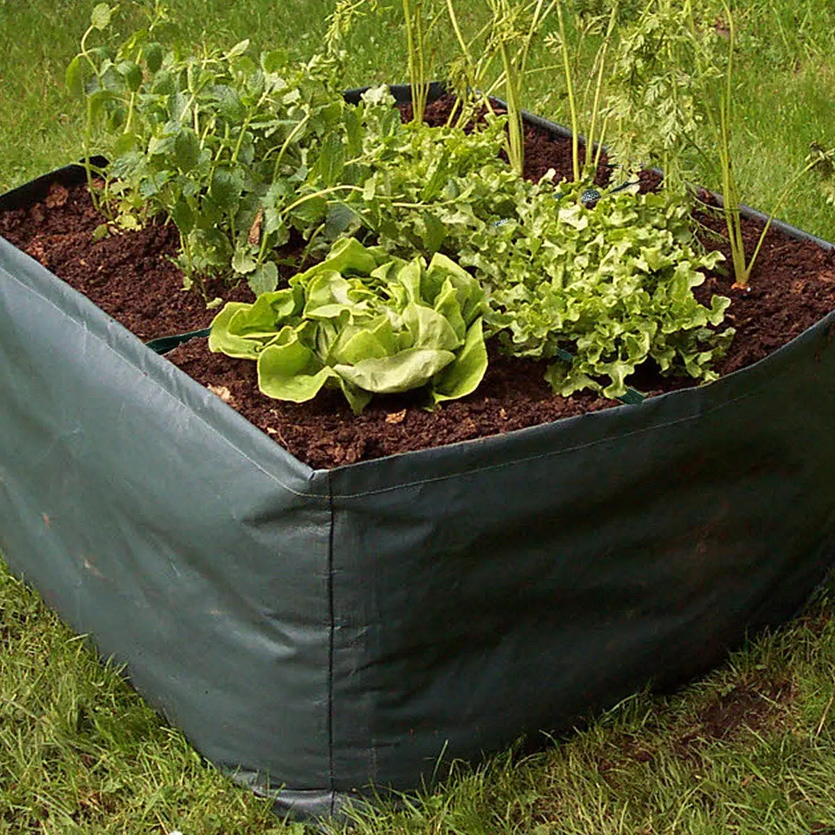 HHO-Raised Garden Planter Fabric Bed, 4 Divided Grids Durable Square Planting Grow Pot For Suitable For Planting Vegetables, Flo