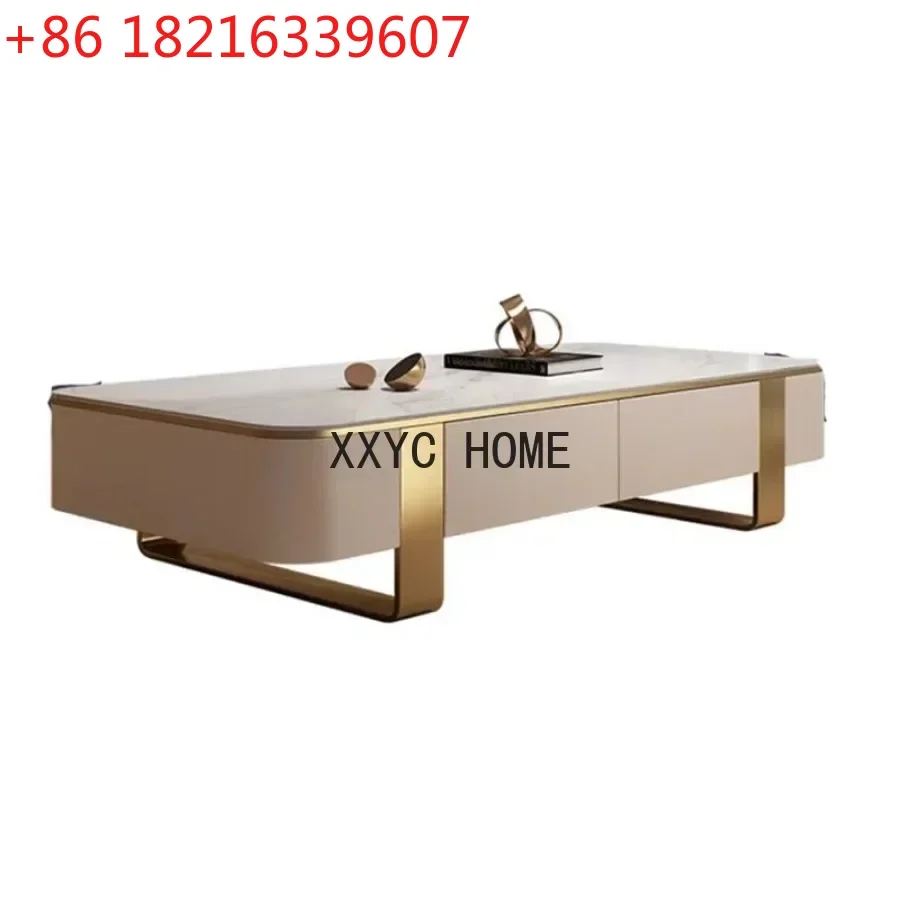 Mesa de Centro Moderna TAO para Sala de Estar, Adorno para el Hogar, Mesa de Centro Única con Plataforma Rectangular de Metal Blanco, Mesa Posta Italiana para el Hogar
