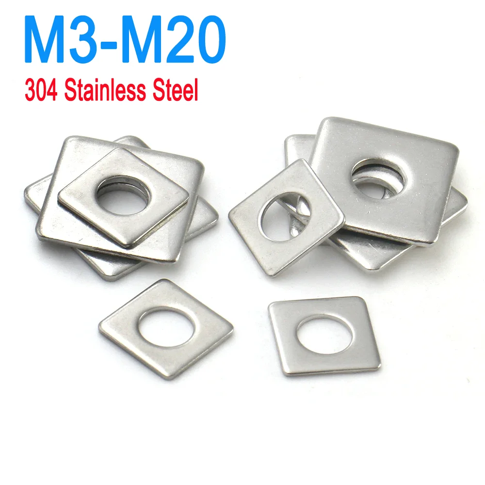

M3-M5 M6 M8 M10 M12 M14 M16 M18 M20 DIN436 304 Stainless Steel Flat Washer Thicken Square Gasket Curtain Wall Shim Metal Ring