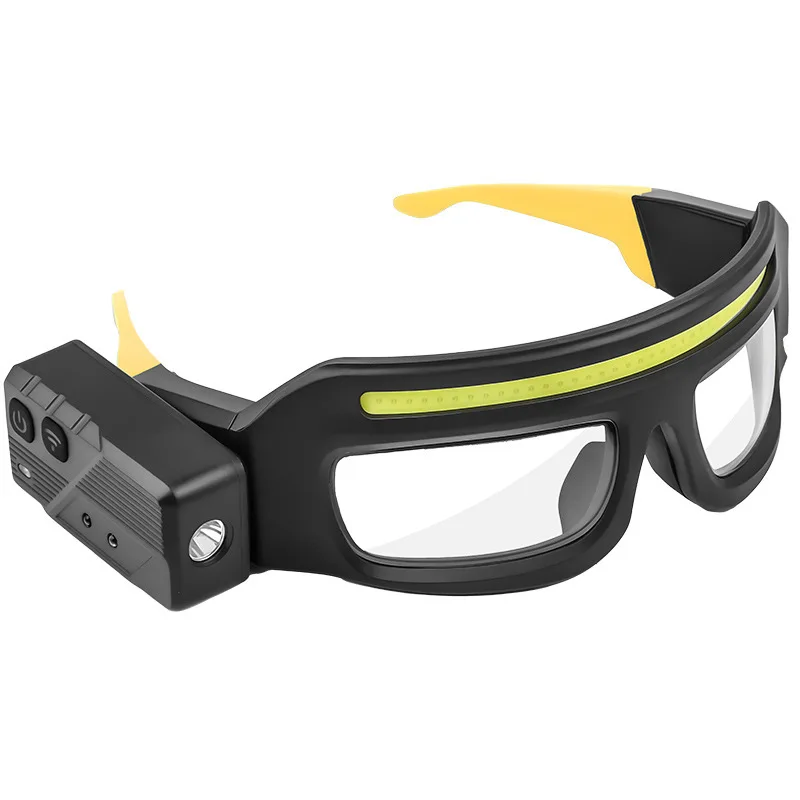Hanging ear type strong light headlight long battery life lithium battery outdoor riding silicone induction glasses light