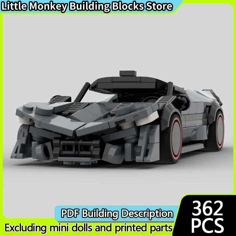 

Модель скоростного гоночного автомобиля MOC, строительные кирпичи, черный внедорожник, модульная технология, детские праздничные подарки, сборка игрушек, костюм