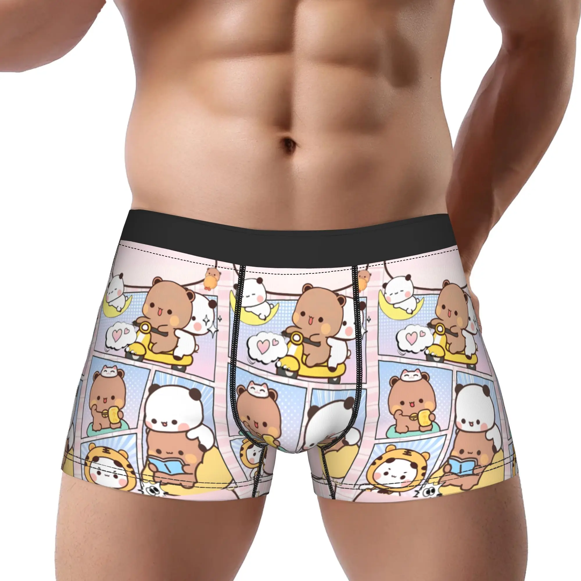

Трусы-боксеры Bubu and Dudu Bear для взрослых 18+, мужские трусы с принтом, шорты-боксеры