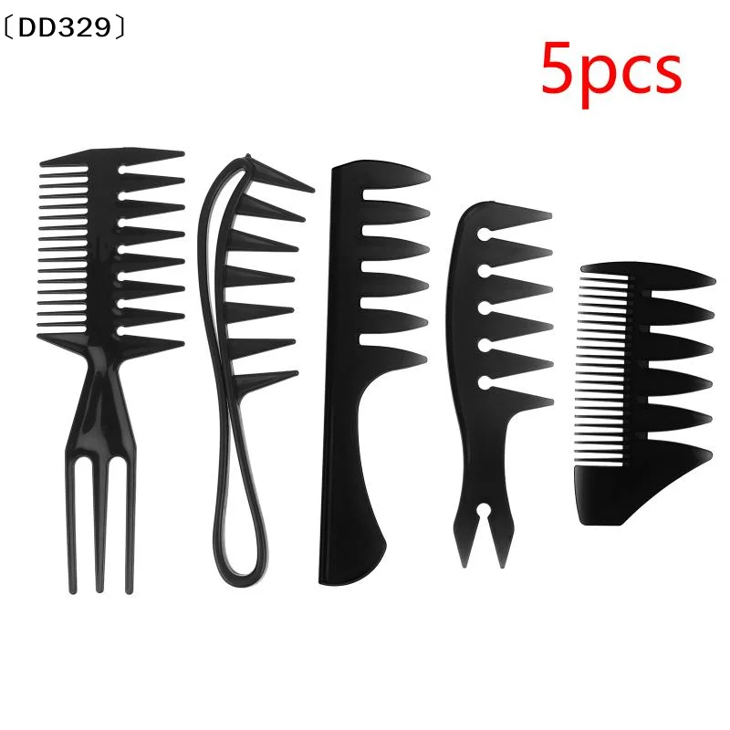 5Pcs Hair Styling Wide Tooth Comb Hair Pick Texture Comb Slicked-back Undercut Anti Static Comb Styling Comb Set For Men〔DD329〕