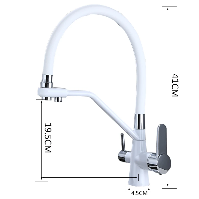 Brass Filtered Pull Out Kitchen Faucet Rotatable Water Filter    Hot Cold Mixer Crane  Down Style