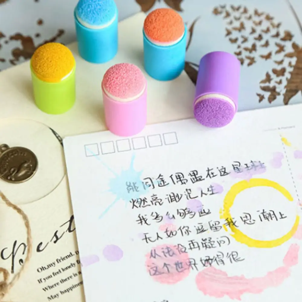 40개/세트 다양한 색상의 손가락 도브러, 작은 사이즈 스펀지 재질, 어린이 그림 도구, 얼룩 만들기 공예용 작은 스펀지 도브러