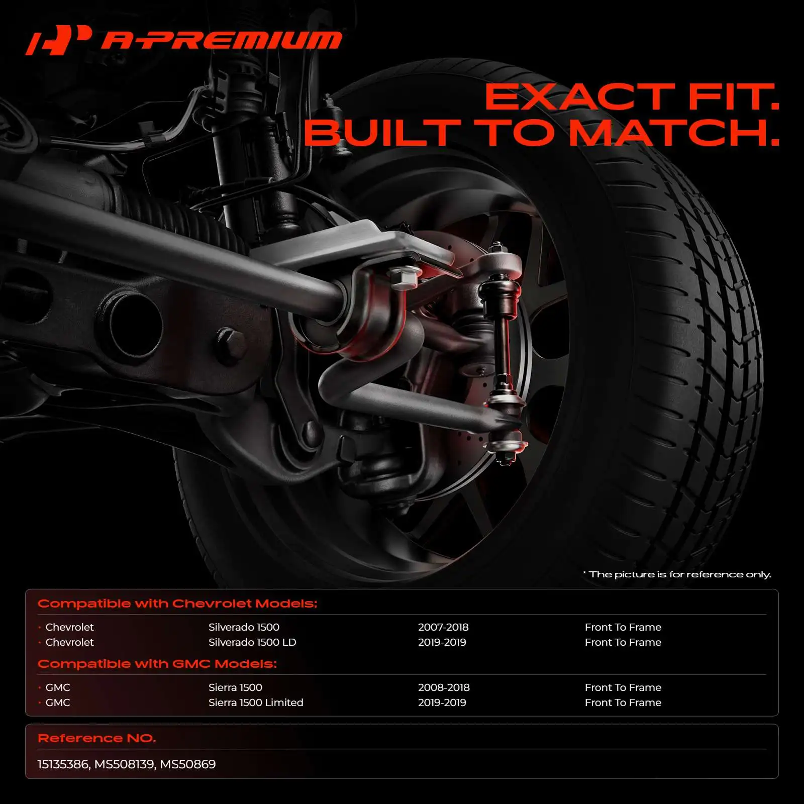 A-Premium 2x Front To Frame Sway Bar Bushing Kit with 34mm Bar for Chevrolet Silverado 1500 2007-2018 GMC Sierra 1500 2008-2018