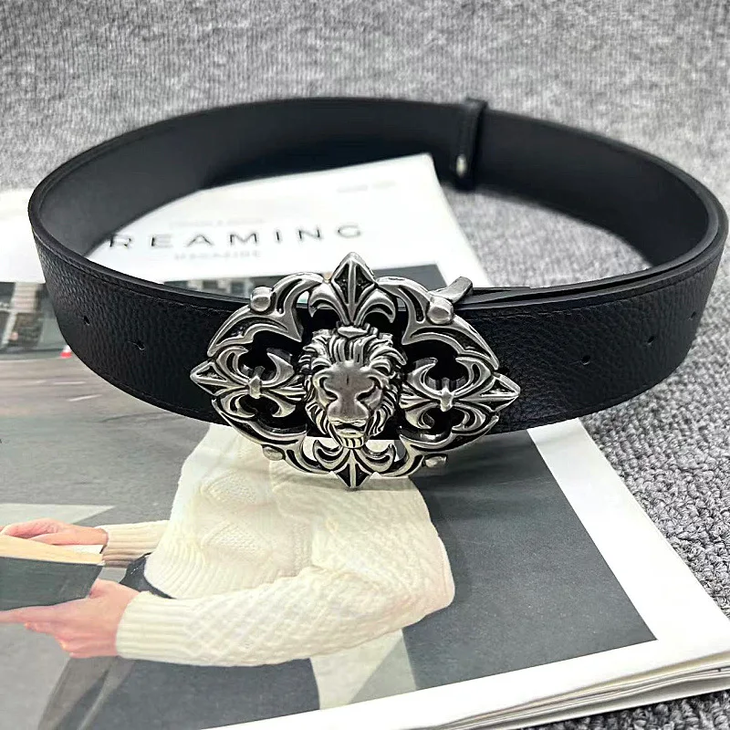 Luxury Brand Pu Leather Belt For Men Women Designer Alloy Buckle Waist Strap Female Jeans Trouser Dress Waistband