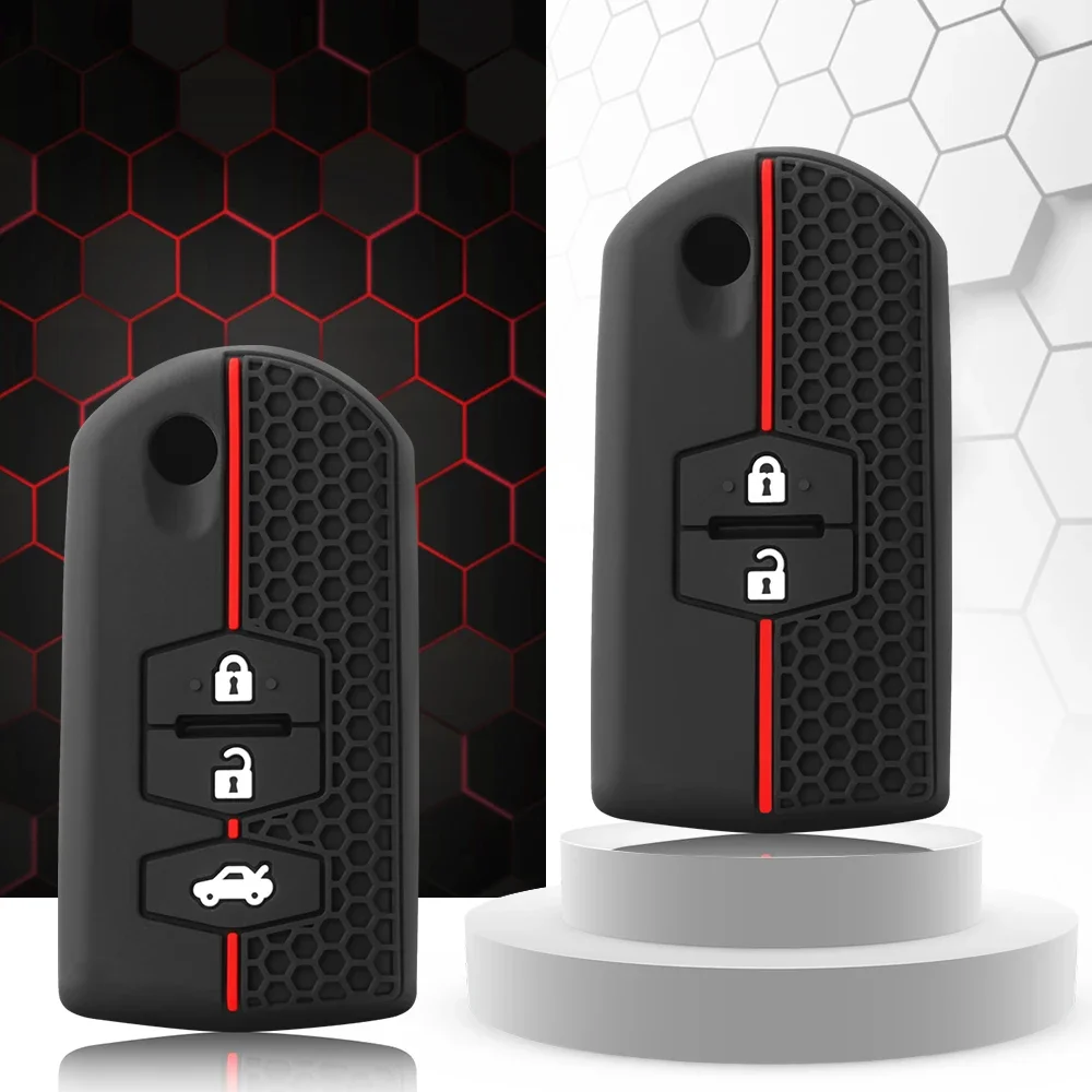 Funda de silicona para llave de coche, Protector de piel para mando a distancia sin llave, para Mazda Demio 2, 3, 5, 6, M3, M5, M6, CX7, CX9, RX8, MX5, MPV