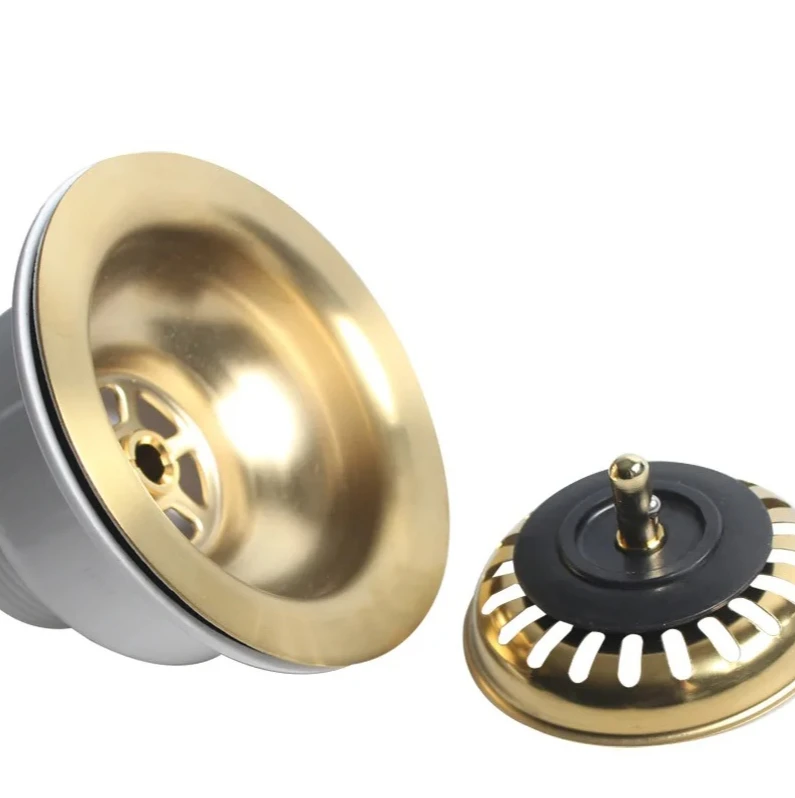 Kitchen Sink Drain 304 Stainless Steel Gold Finished high quality fashion pop-up antique antibrass finished