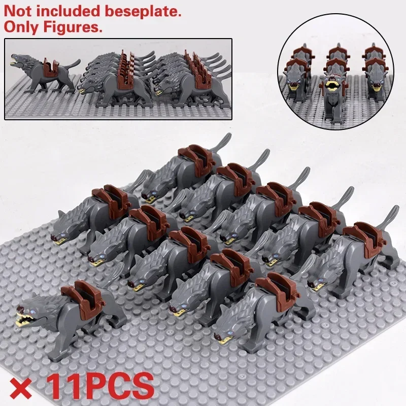 Medieval Military Sets Cavalry Figures War Horse Animals Building Blocks Parts Knight Weapons Accessories Toys for kids gifts