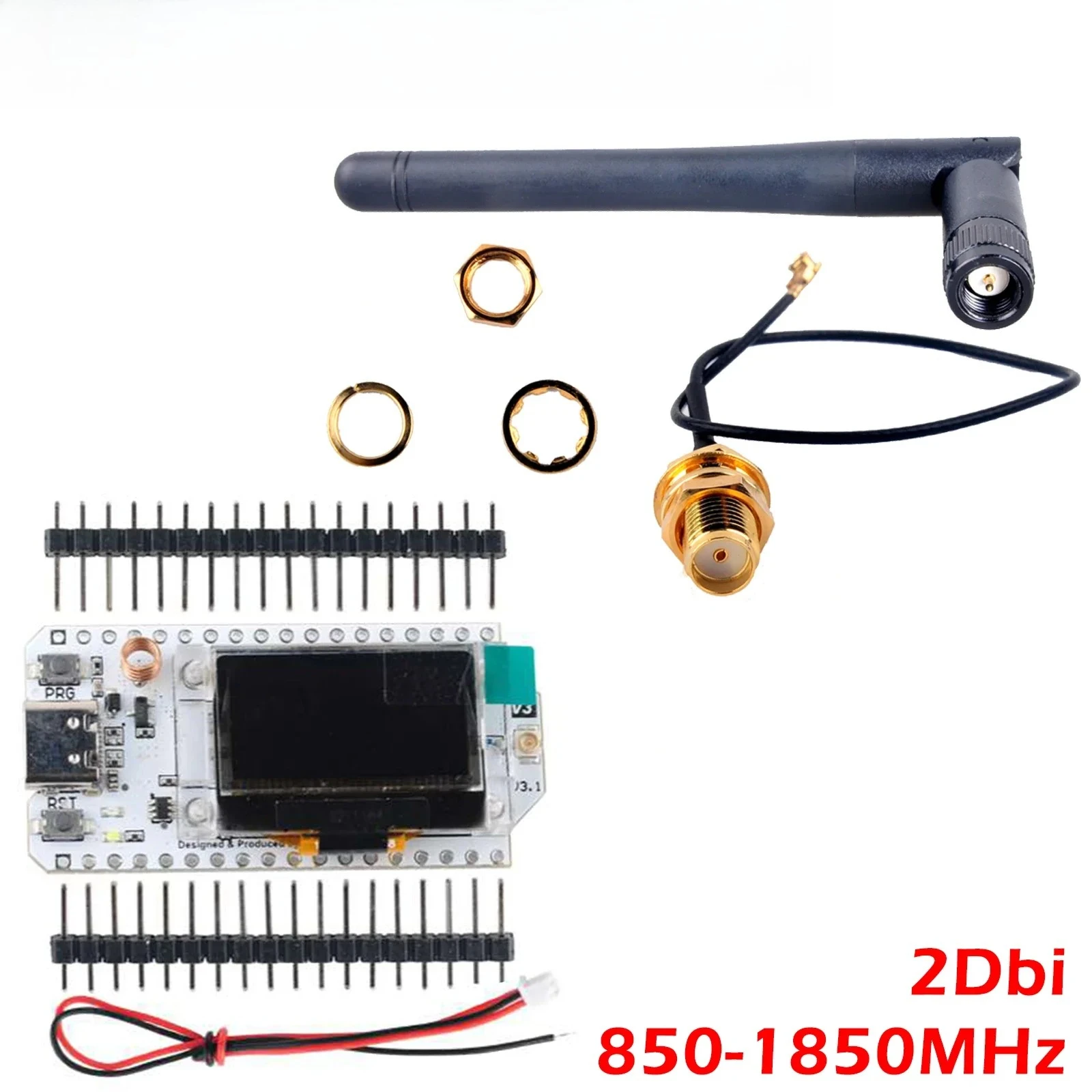 ESP32 LoRa32 V3 SX1262 Development Board HTIT WB32LA V3 0.96 Inch OLED 850-1850MHz Antenna Node for Meshtastic Device Setup