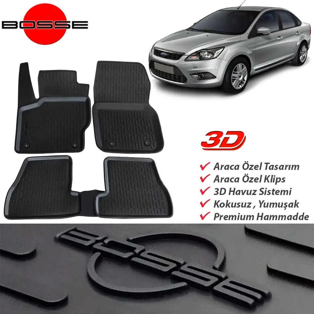 For Ford Focus 2 Mat 3D Pool Sedan 2005 2010 BOSSE