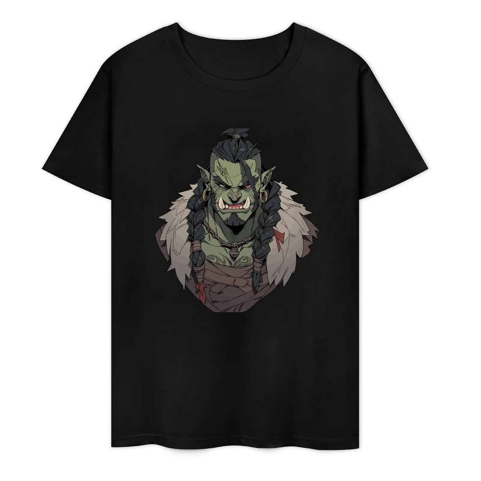 Orc Face T-Shirt oversized t shirt summer clothes street wear t shirt men 100℅ cotton