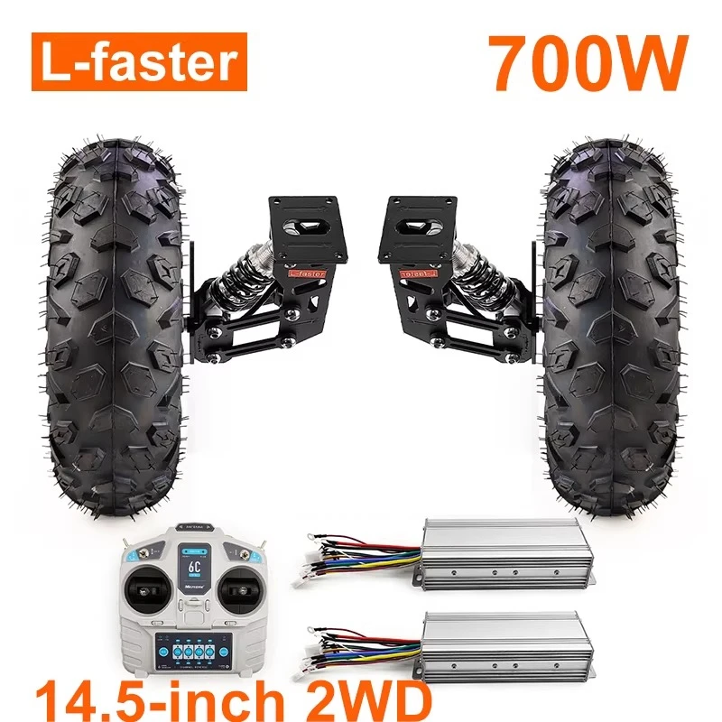 

Комплект мотор-колеса 14,5 дюймов 2WD для бездорожья с дистанционным управлением, для переоборудования мини-электрических гольф-каров, DIY-система питания для скутеров, с редуктором