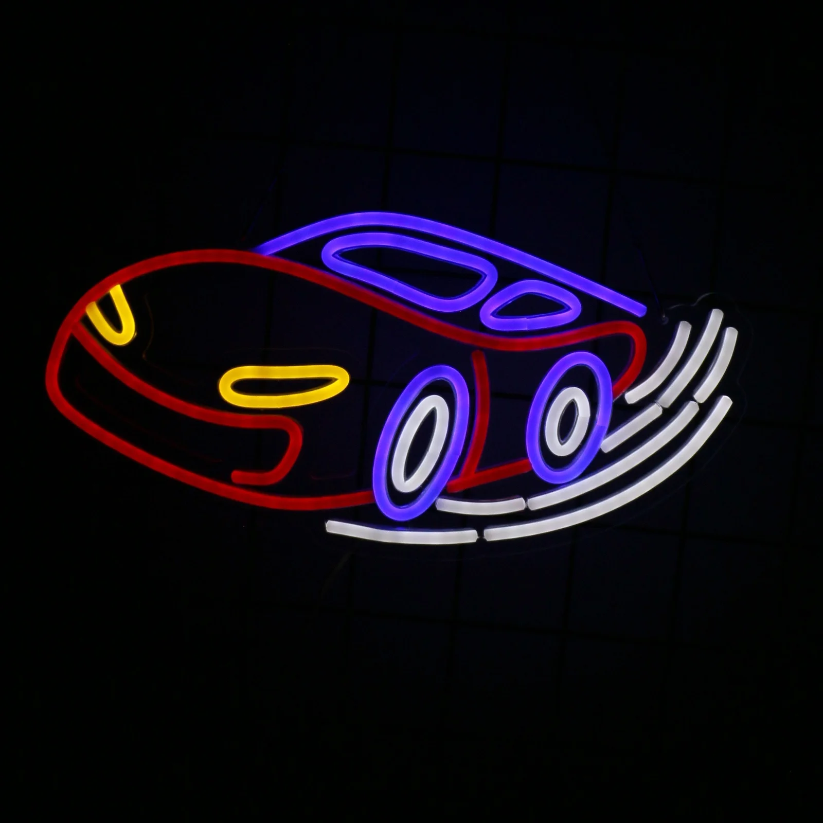 UponRay Racing Car Neon Sign USB LED Neon Light Sign Wall Decor Kids Bedroom Boys Game Room Playroom Night Light Prezent urodzinowy