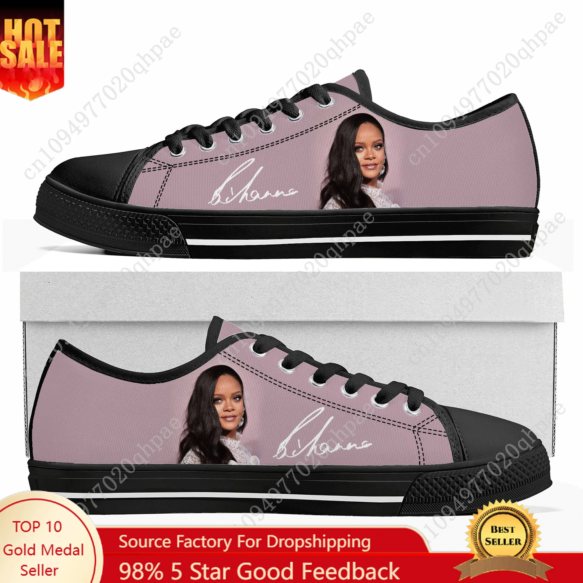 

R-Rihanna низкие высокие кроссовки мужские женские подростковые парусиновые кроссовки высокого качества с 3D принтом повседневная обувь персонализированная обувь