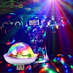 Mini USB Disco Lights RGB Magic DJ Stage Effect Car Interior Decorative Ambient Crystal Sound Party Powerbank Home Night Room