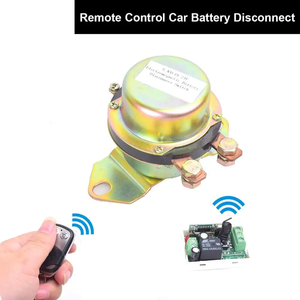 DC 12V Automobile Car Battery Switch Disconnect Remote Kit Terminal Master Kill Latching Relay Electromagnetic Solenoid Valve