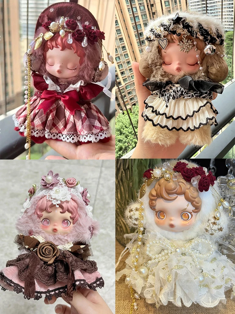 10cm Sp Vinyl Doll Clothes Cute Fashion Little Chic Dress Princess Style Skirt Set With Gorgeous Headwear Diy Doll Accessories