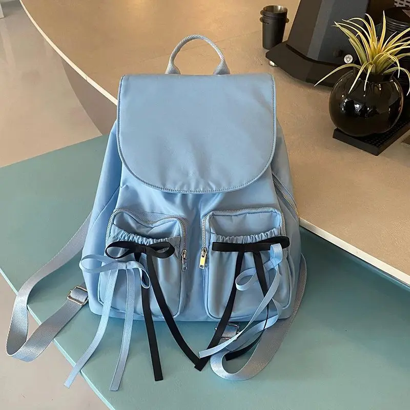 JIAERDI-Mochila Harajuku estética Y2k para mujer, estilo Preppy, lazo de nailon, mochilas casuales elegantes, mochilas Vintage con núcleo de hadas, nuevas