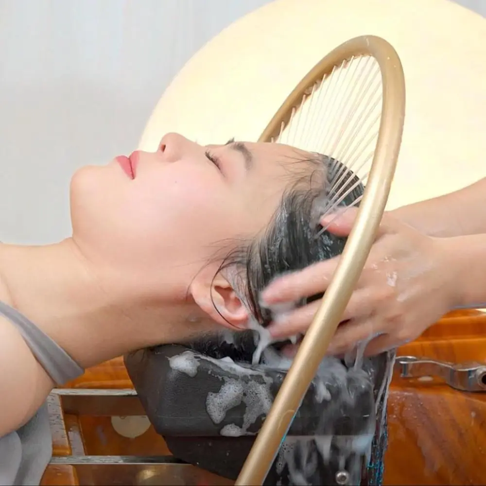 Adjustable U-Shaped Hydrotherapy Shampoo Bowl with Massage Bed for Spa Equipment