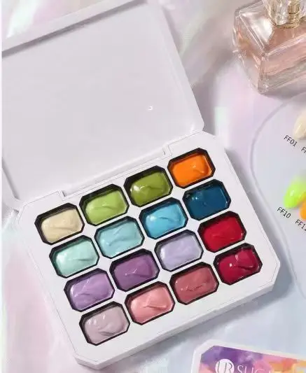 16  Colors Patting Gel Polish, Multicolor Patting Gel Polish,Rainbow Beauty Care Sponge Pat Manicure Art For Women Girl Home