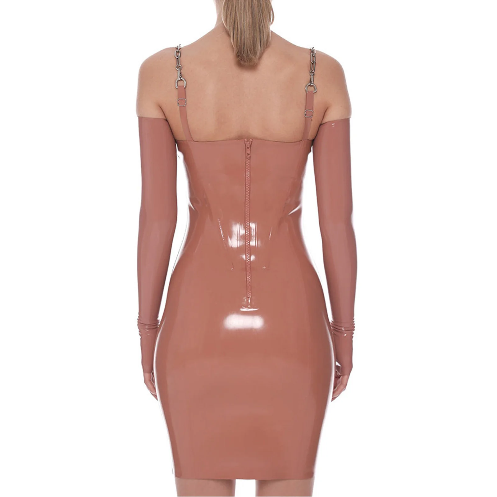 MONNIK Latex Handmade sleeveless long skirt For Cosplay Party Wear