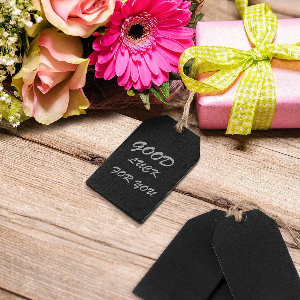 32 Pcs Label The Gift Wedding Signs Bottle Labels Wooden Chalkboard Tags Twine Rope Hanging