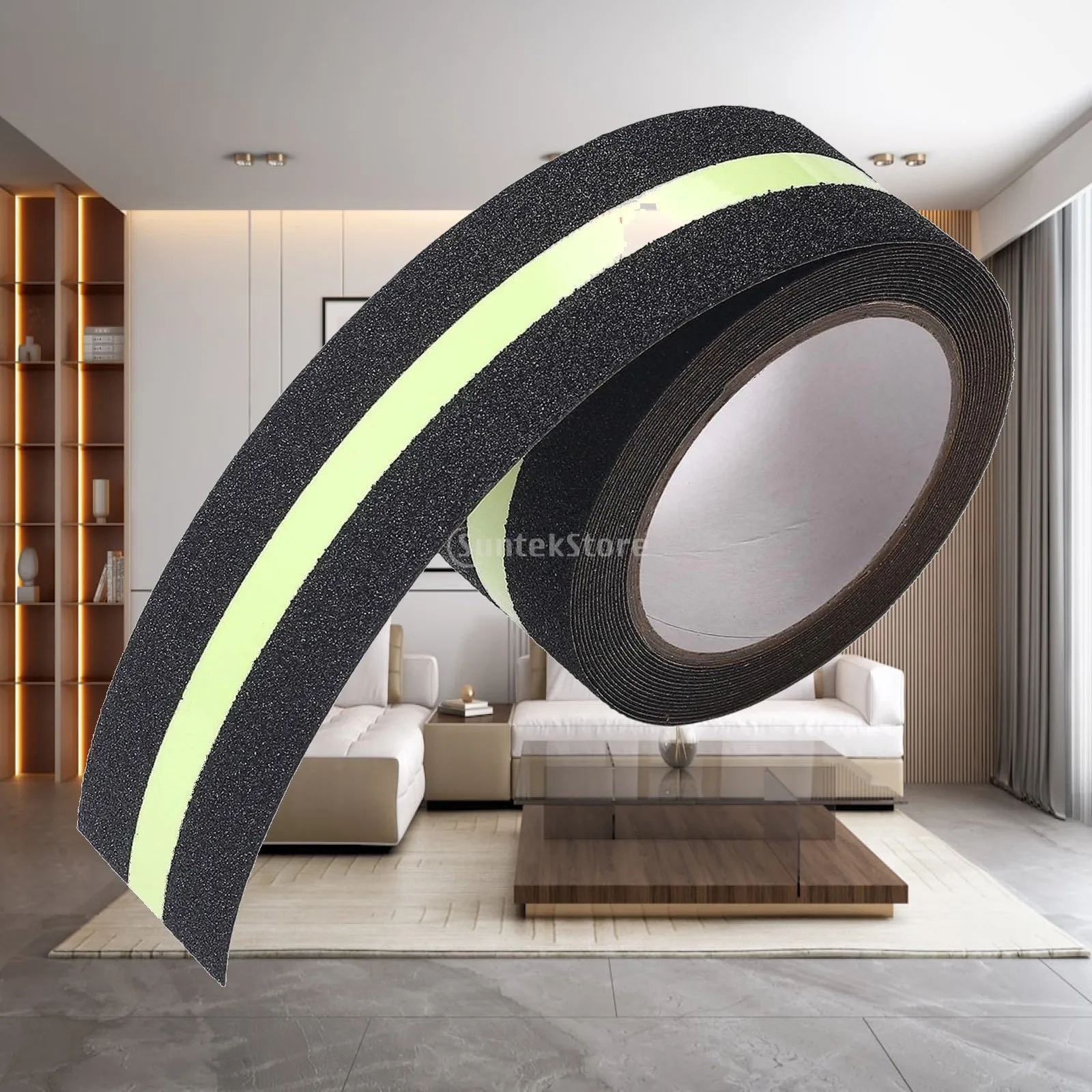 Glow Tape PET Material Anti Slip Stair Tape Non Slip Traction Strip Reflective Warning Tape for Indoor Outdoor Use