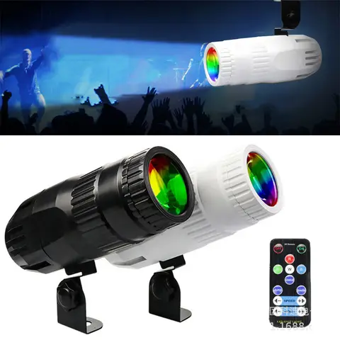 1/2 Pack 15W RGBW LED Pinspot Light Disco Ball Spotlight Mini LED Beam Spot Lights Stage Lighting Mirror Ball Light with Remote