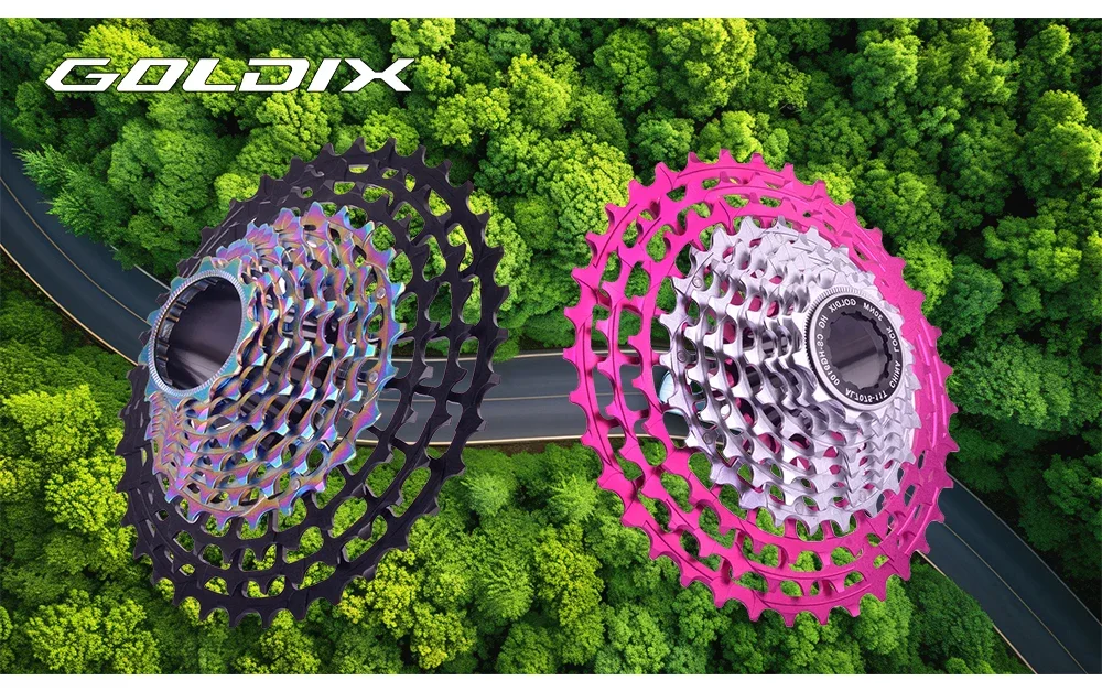 GOLDIX Ultraleichtes Rennrad, rosa Kassette, 11/12 Gänge, 28–36 Zähne, CNC-Hohl-HG-Struktur, Freilauf, K7, 11 V, 12 V, Fahrradkettenrad – Detail 5