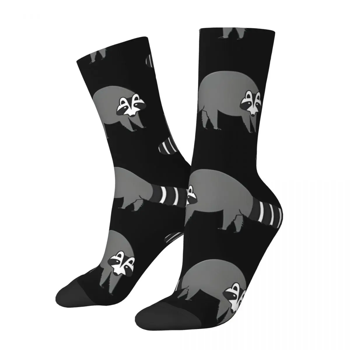 Retro Raccoons Men's compression Socks Unisex Harajuku Seamless Printed Novelty Crew Sock