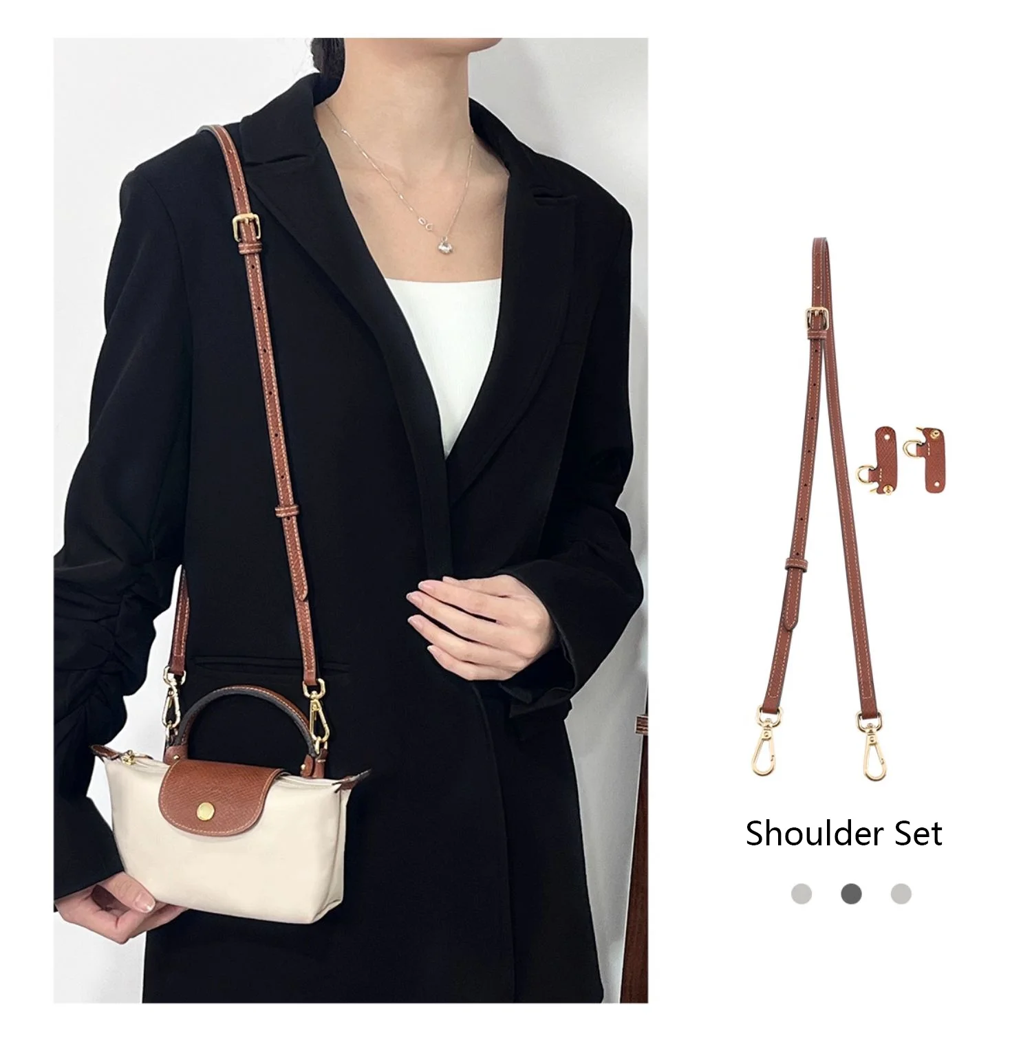 Shoulder Strap For Longchamp Mini Pouch Handbag Slung Bag Shoulder Strap Bag Belt Without Punching Modification Bag Accessories