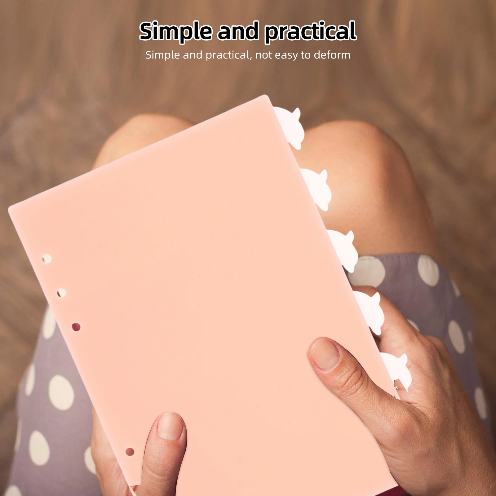 

6Pcs Ring Binder Dividers with Cute Dolphin Tabs A5 6 Holes Multifunctional Organizer for Notes Files Planners