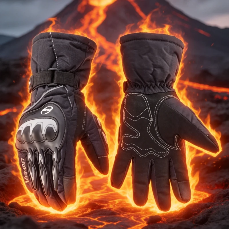 VEMAR Winter Motorcycle Gloves 100% Waterproof Thermal Insulated Windproof Thick Warm Touchscreen Anti-Slip Riding  Gear Gloves