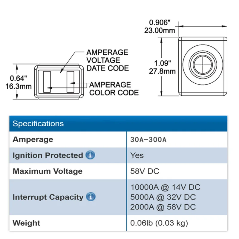 waterproof MRBF Terminal Fuse Block Studs Compact Mount for Marine Rated Battery Fuse MRBF Fuse Holder
