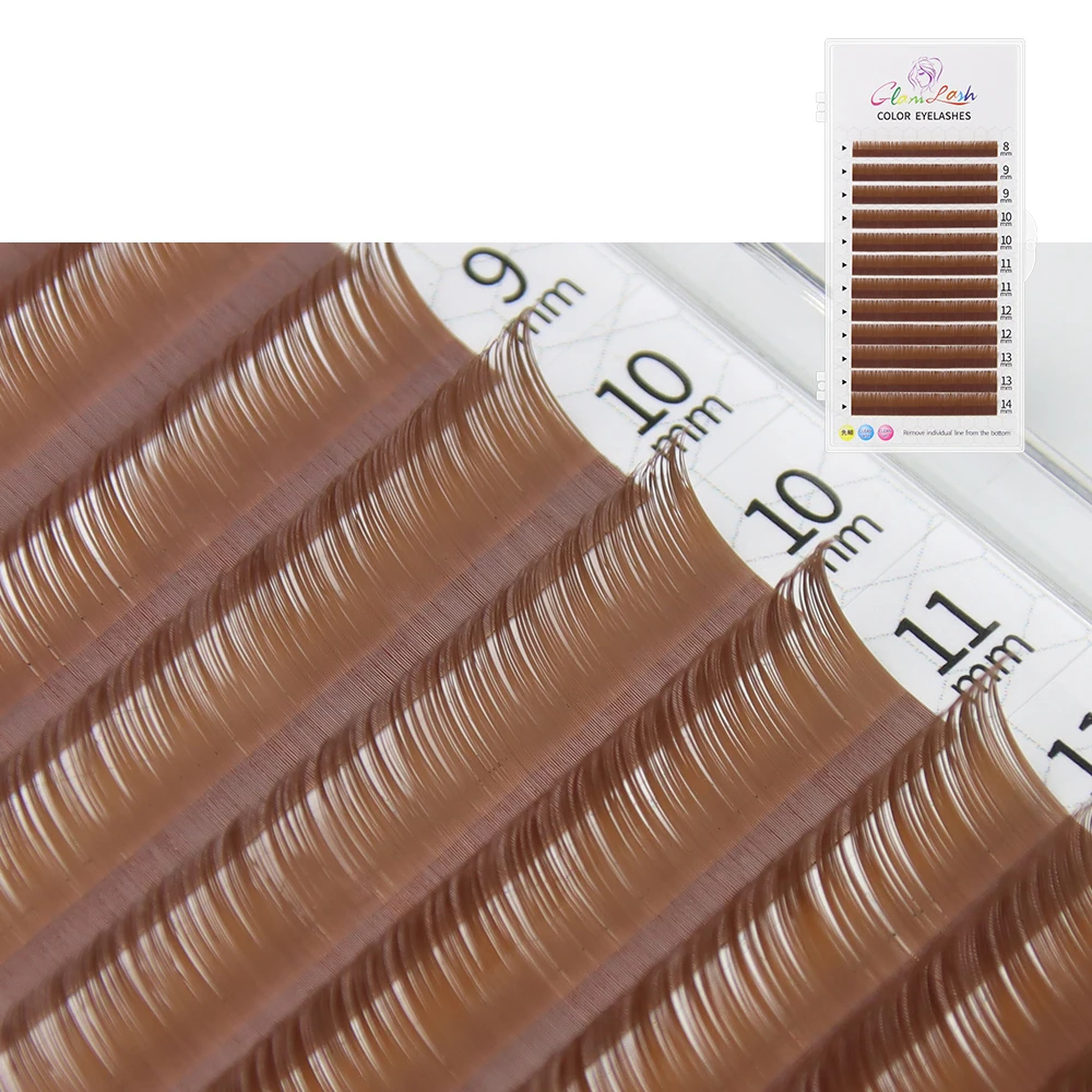 GLAMLASH Colored Individual False Eyelashes Natural Long
